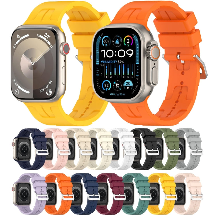 For Apple Watch SE 44mm H Texture Silicone Ladder Buckle Watch Band(Midnight) - Watch Bands by PMC TechLife | Online Shopping South Africa | PMC TechLife