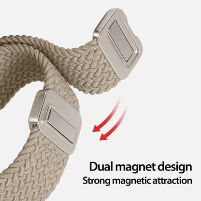 DUX DUCIS Mixture Pro Series Magnetic Buckle Nylon Braid Watch Band, Size:20mm(Beige) - 20mm Bands by DUX DUCIS | Online Shopping South Africa | PMC Jewellery | Buy Now Pay Later Mobicred