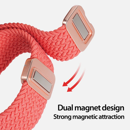 DUX DUCIS Mixture Pro Series Magnetic Buckle Nylon Braid Watch Band, Size:22mm(Guava) - 22mm Bands by DUX DUCIS | Online Shopping South Africa | PMC Jewellery | Buy Now Pay Later Mobicred