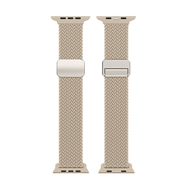 For Apple Watch SE 2023 44mm DUX DUCIS Mixture Pro Series Magnetic Buckle Nylon Braid Watch Band(Beige) - Watch Bands by DUX DUCIS | Online Shopping South Africa | PMC Jewellery | Buy Now Pay Later Mobicred