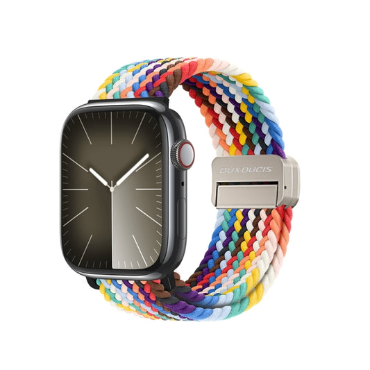 For Apple Watch SE 2023 44mm DUX DUCIS Mixture Pro Series Magnetic Buckle Nylon Braid Watch Band(Rainbow) - Watch Bands by DUX DUCIS | Online Shopping South Africa | PMC Jewellery | Buy Now Pay Later Mobicred