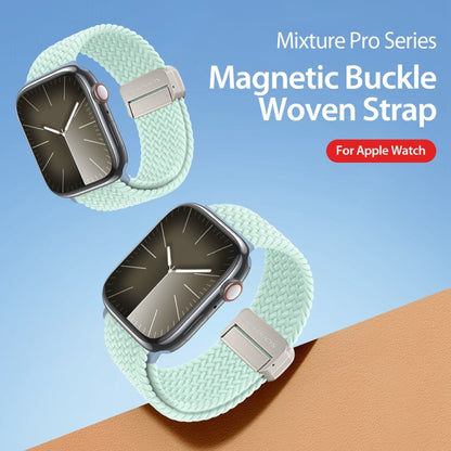 For Apple Watch SE 2023 44mm DUX DUCIS Mixture Pro Series Magnetic Buckle Nylon Braid Watch Band(Light Mint) - Watch Bands by DUX DUCIS | Online Shopping South Africa | PMC Jewellery | Buy Now Pay Later Mobicred