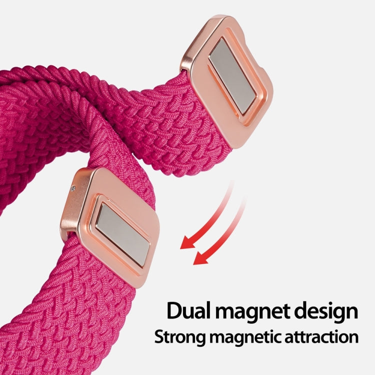 For Apple Watch SE 2023 40mm DUX DUCIS Mixture Pro Series Magnetic Buckle Nylon Braid Watch Band(Raspberry Color) - Watch Bands by DUX DUCIS | Online Shopping South Africa | PMC Jewellery | Buy Now Pay Later Mobicred