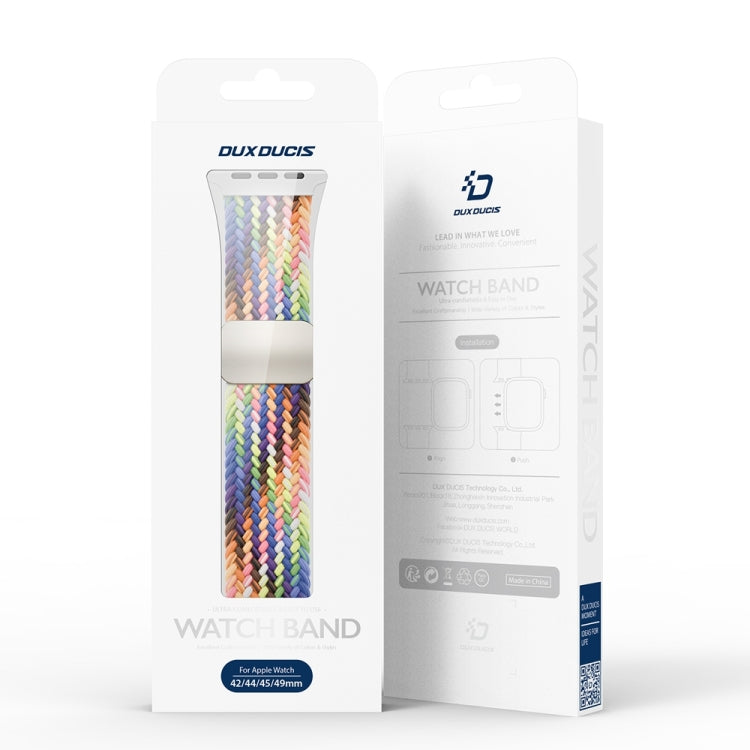 For Apple Watch SE 2023 40mm DUX DUCIS Mixture Pro Series Magnetic Buckle Nylon Braid Watch Band(New Rainbow) - Watch Bands by DUX DUCIS | Online Shopping South Africa | PMC Jewellery | Buy Now Pay Later Mobicred