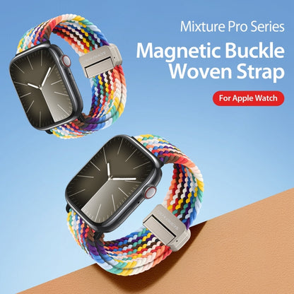 For Apple Watch Series 9 45mm DUX DUCIS Mixture Pro Series Magnetic Buckle Nylon Braid Watch Band(Rainbow) - Watch Bands by DUX DUCIS | Online Shopping South Africa | PMC Jewellery | Buy Now Pay Later Mobicred