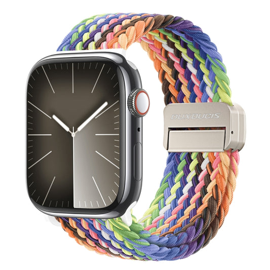 For Apple Watch Series 9 45mm DUX DUCIS Mixture Pro Series Magnetic Buckle Nylon Braid Watch Band(New Rainbow) - Watch Bands by DUX DUCIS | Online Shopping South Africa | PMC Jewellery | Buy Now Pay Later Mobicred