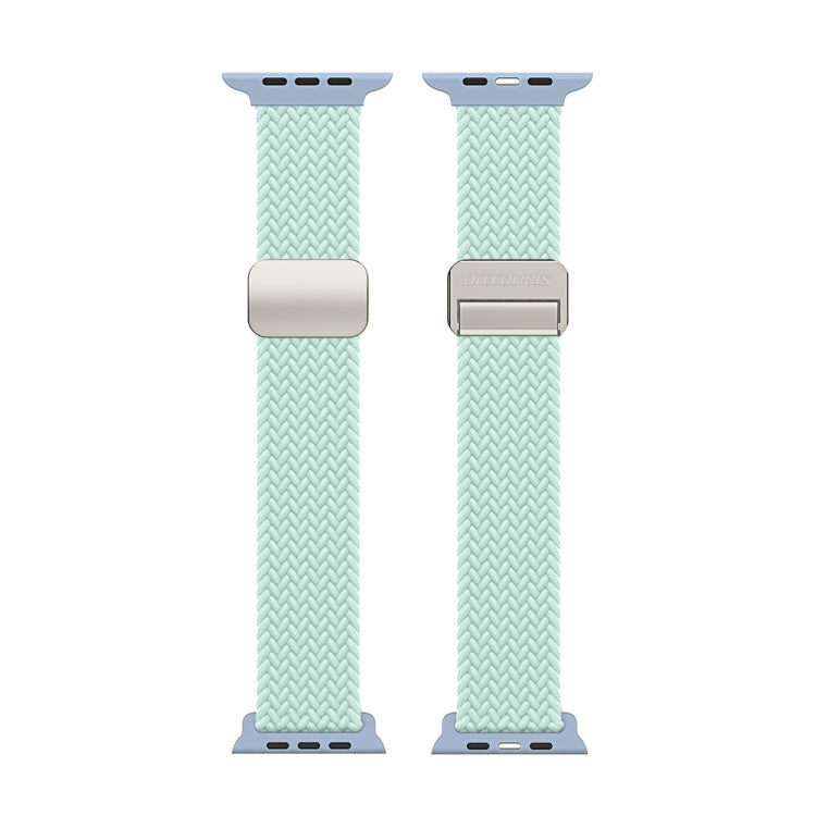 For Apple Watch Series 9 45mm DUX DUCIS Mixture Pro Series Magnetic Buckle Nylon Braid Watch Band(Light Mint) - Watch Bands by DUX DUCIS | Online Shopping South Africa | PMC Jewellery | Buy Now Pay Later Mobicred