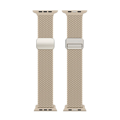 For Apple Watch Series 8 45mm DUX DUCIS Mixture Pro Series Magnetic Buckle Nylon Braid Watch Band(Beige) - Watch Bands by DUX DUCIS | Online Shopping South Africa | PMC Jewellery | Buy Now Pay Later Mobicred