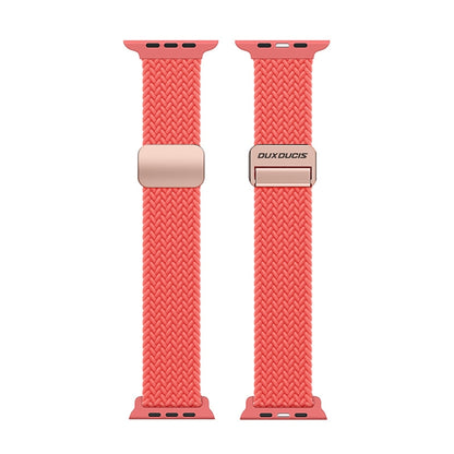 For Apple Watch Series 8 45mm DUX DUCIS Mixture Pro Series Magnetic Buckle Nylon Braid Watch Band(Guava) - Watch Bands by DUX DUCIS | Online Shopping South Africa | PMC Jewellery | Buy Now Pay Later Mobicred