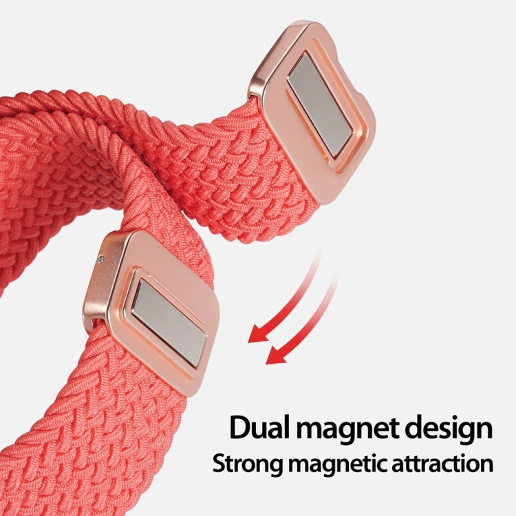 For Apple Watch Series 8 45mm DUX DUCIS Mixture Pro Series Magnetic Buckle Nylon Braid Watch Band(Guava) - Watch Bands by DUX DUCIS | Online Shopping South Africa | PMC Jewellery | Buy Now Pay Later Mobicred