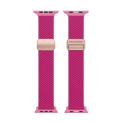 For Apple Watch SE 2022 44mm DUX DUCIS Mixture Pro Series Magnetic Buckle Nylon Braid Watch Band(Raspberry Color) - Watch Bands by DUX DUCIS | Online Shopping South Africa | PMC Jewellery | Buy Now Pay Later Mobicred