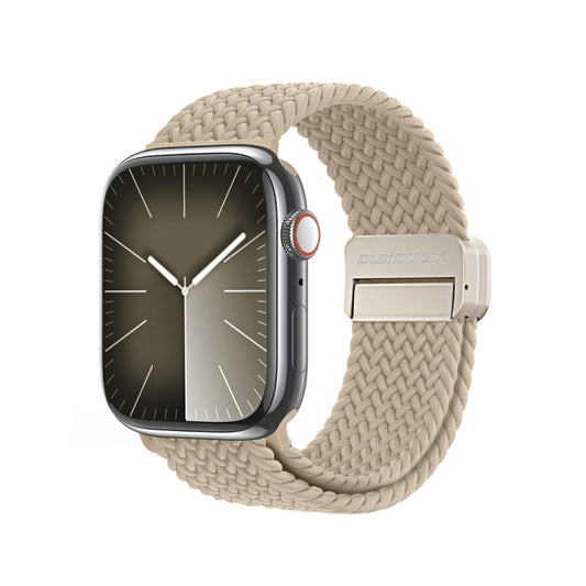 For Apple Watch SE 40mm DUX DUCIS Mixture Pro Series Magnetic Buckle Nylon Braid Watch Band(Beige) - Watch Bands by DUX DUCIS | Online Shopping South Africa | PMC Jewellery | Buy Now Pay Later Mobicred