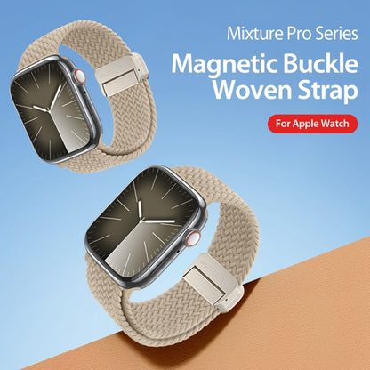 For Apple Watch SE 40mm DUX DUCIS Mixture Pro Series Magnetic Buckle Nylon Braid Watch Band(Beige) - Watch Bands by DUX DUCIS | Online Shopping South Africa | PMC Jewellery | Buy Now Pay Later Mobicred