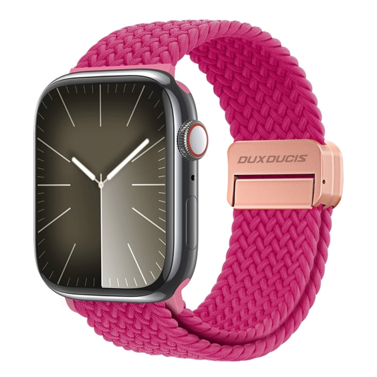 For Apple Watch Series 3 38mm DUX DUCIS Mixture Pro Series Magnetic Buckle Nylon Braid Watch Band(Raspberry Color) - Watch Bands by DUX DUCIS | Online Shopping South Africa | PMC Jewellery | Buy Now Pay Later Mobicred