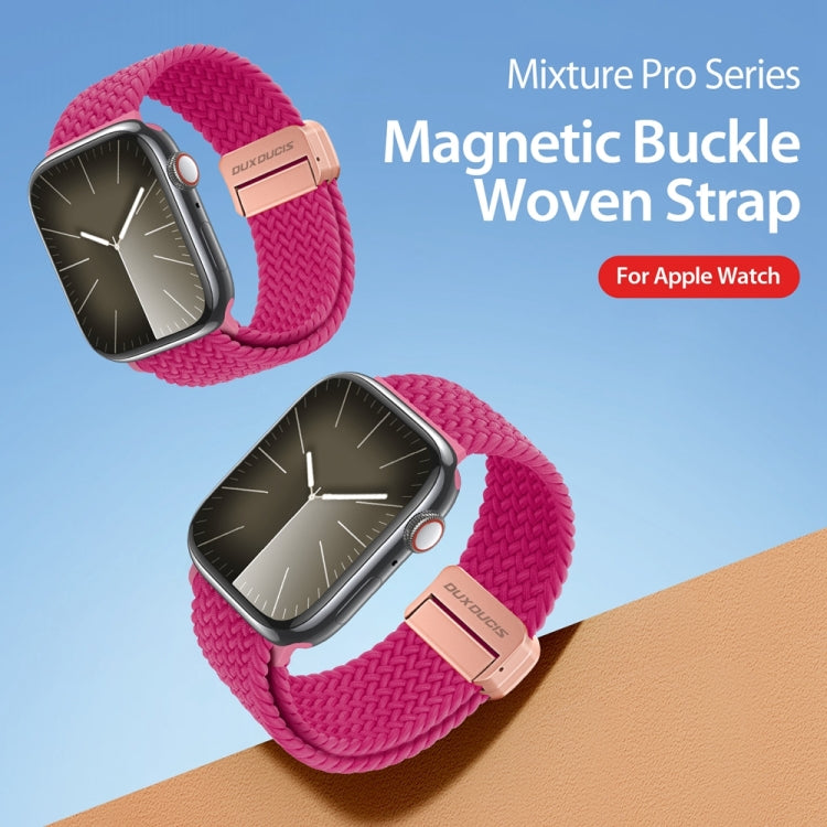 For Apple Watch Series 2 42mm DUX DUCIS Mixture Pro Series Magnetic Buckle Nylon Braid Watch Band(Raspberry Color) - Watch Bands by DUX DUCIS | Online Shopping South Africa | PMC Jewellery | Buy Now Pay Later Mobicred