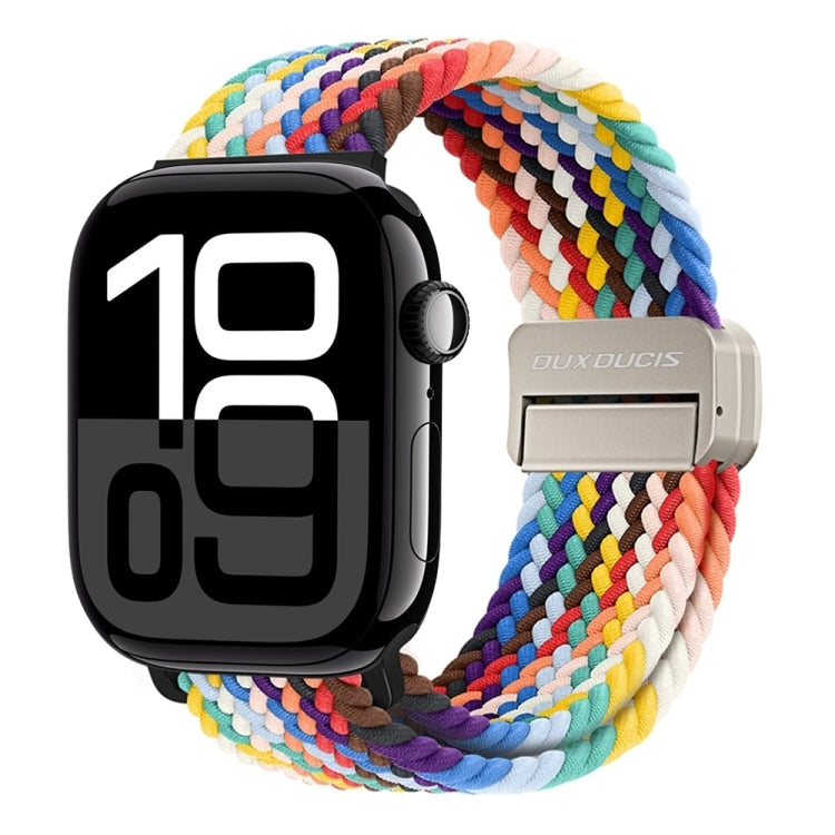 For Apple Watch Series 10 42mm DUX DUCIS Mixture Pro Series Magnetic Buckle Nylon Braid Watch Band(Rainbow) - Watch Bands by DUX DUCIS | Online Shopping South Africa | PMC Jewellery | Buy Now Pay Later Mobicred