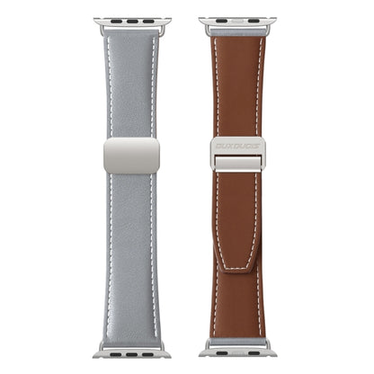 For Apple Watch Series 8 41mm DUX DUCIS YA Series Magnetic Buckle Genuine Leather Watch Band(Grey) - Watch Bands by DUX DUCIS | Online Shopping South Africa | PMC Jewellery | Buy Now Pay Later Mobicred