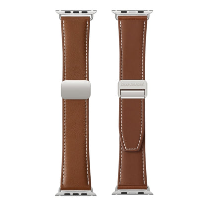 For Apple Watch SE 40mm DUX DUCIS YA Series Magnetic Buckle Genuine Leather Watch Band(Brown) - Watch Bands by DUX DUCIS | Online Shopping South Africa | PMC Jewellery | Buy Now Pay Later Mobicred