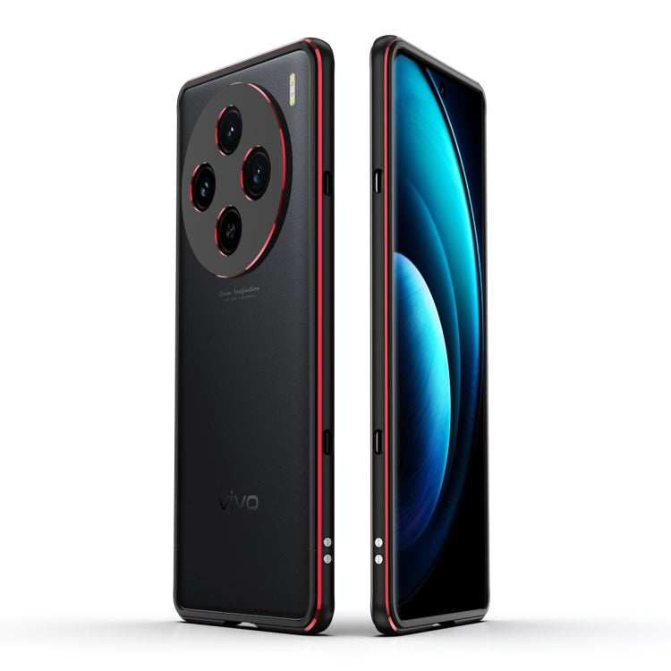 For vivo X100 Aurora Series Metal Frame Phone Case(Black Red) - vivo Cases by imak | Online Shopping South Africa | PMC Jewellery | Buy Now Pay Later Mobicred