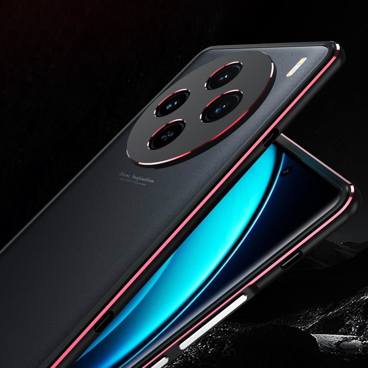 For vivo X100 Aurora Series Metal Frame Phone Case(Black Red) - vivo Cases by imak | Online Shopping South Africa | PMC Jewellery | Buy Now Pay Later Mobicred