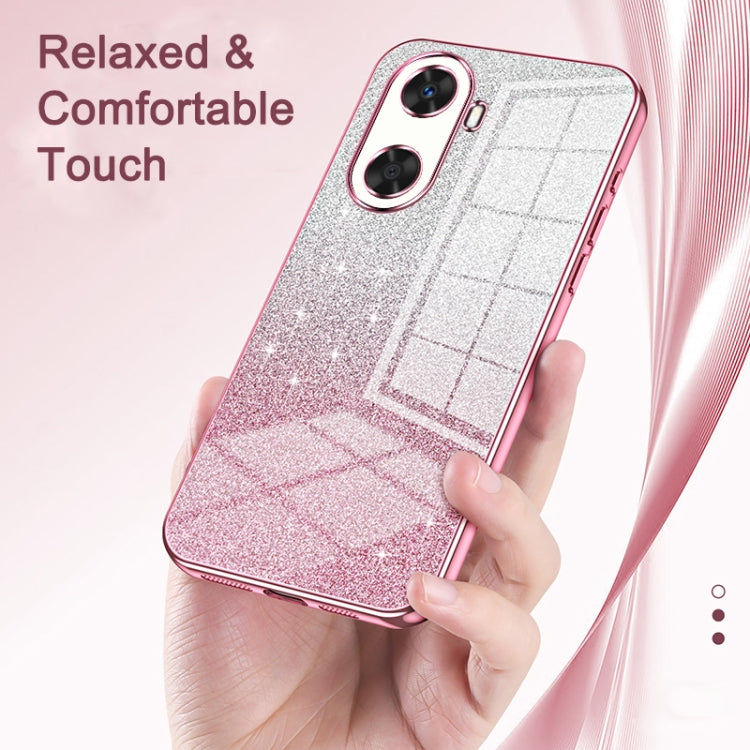 For Huawei Pura 70 Pro Gradient Glitter Powder Electroplated Phone Case(Silver) - Huawei Cases by PMC Jewellery | Online Shopping South Africa | PMC Jewellery | Buy Now Pay Later Mobicred