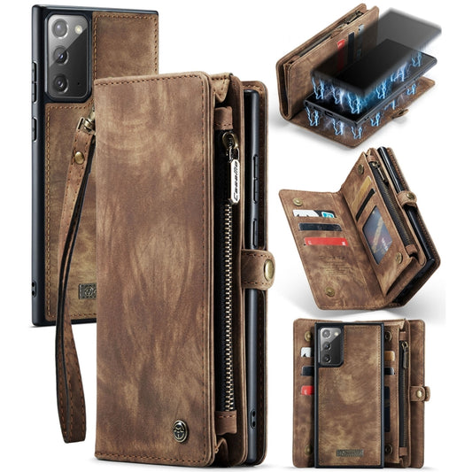 For Samsung Galaxy Note20 CaseMe-008 Detachable Multifunctional Horizontal Flip Leather Case with Card Slot & Holder & Zipper Wallet & Photo Frame(Brown) - Galaxy Note20 Cases by CaseMe | Online Shopping South Africa | PMC Jewellery | Buy Now Pay Later Mobicred