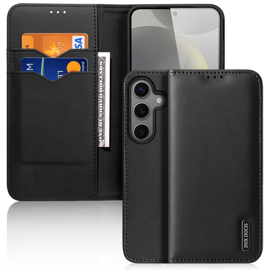 For Samsung Galaxy S25+ 5G DUX DUCIS Hivo Series Cowhide + PU + TPU Flip Phone Case(Black) - Galaxy S25+ 5G Cases by DUX DUCIS | Online Shopping South Africa | PMC Jewellery | Buy Now Pay Later Mobicred