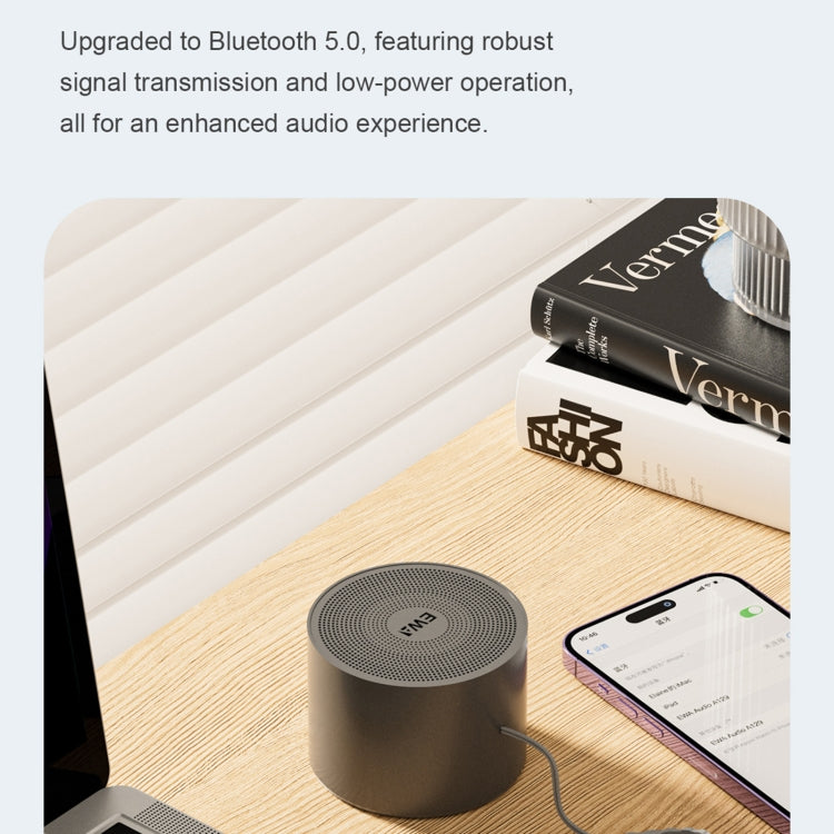 EWA A129 Mini Bluetooth 5.0 Bass Radiator Metal Speaker(Grey) - free shipping - PMC Jewellery - Order now!