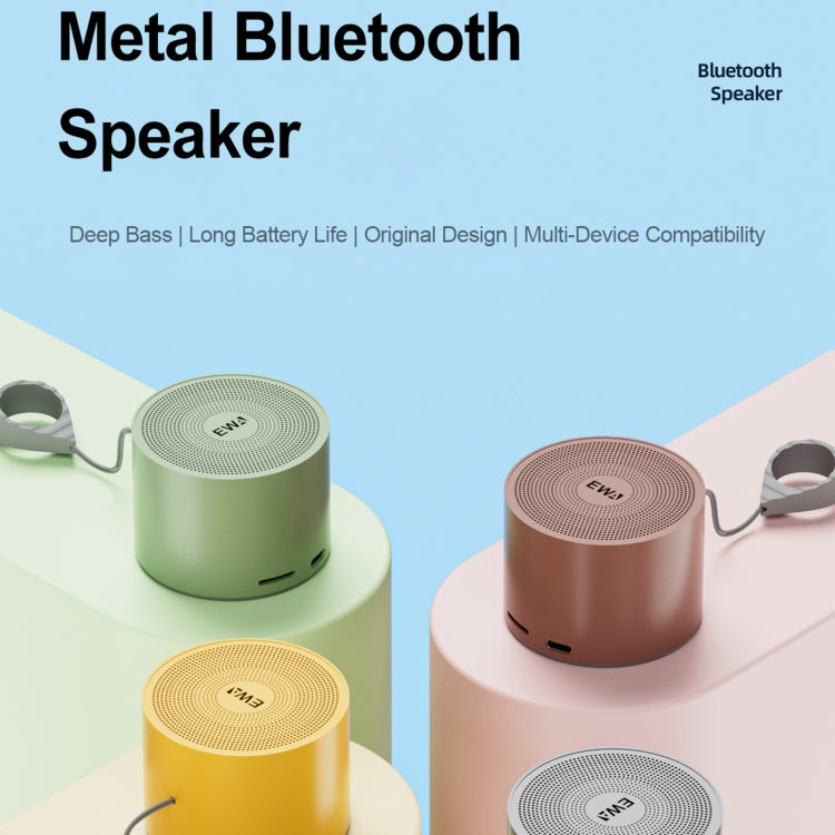 EWA A129 Mini Bluetooth 5.0 Bass Radiator Metal Speaker(Yellow) - Mini Speaker by EWA | Online Shopping South Africa | PMC Jewellery | Buy Now Pay Later Mobicred