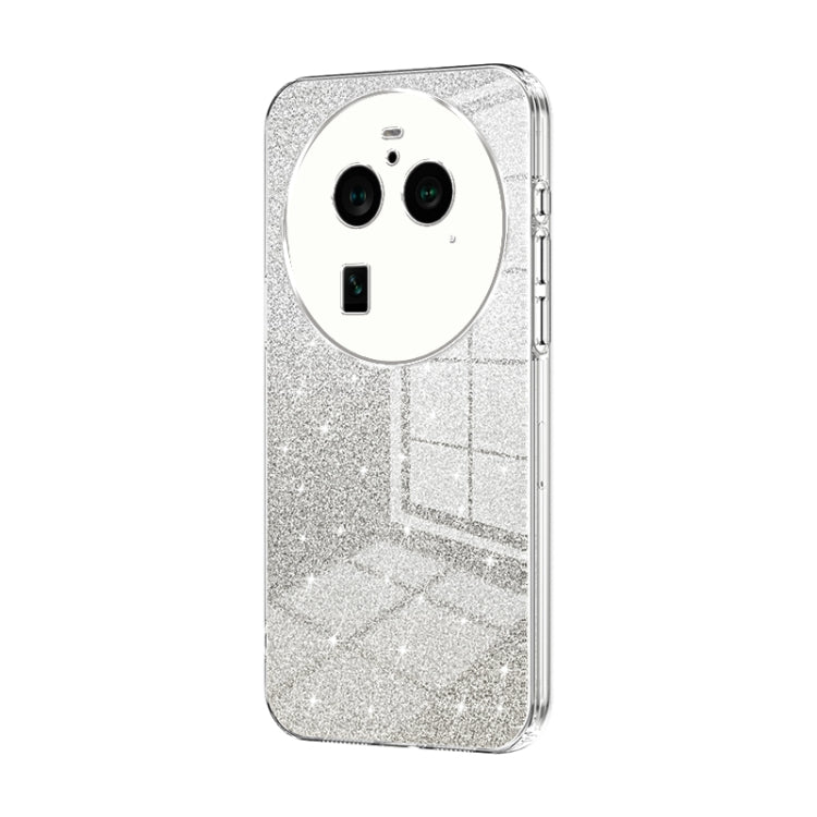 For OPPO Find X6 Pro Gradient Glitter Powder Electroplated Phone Case(Transparent) - OPPO Cases by PMC TechLife | Online Shopping South Africa | PMC TechLife | Buy Now Pay Later Mobicred