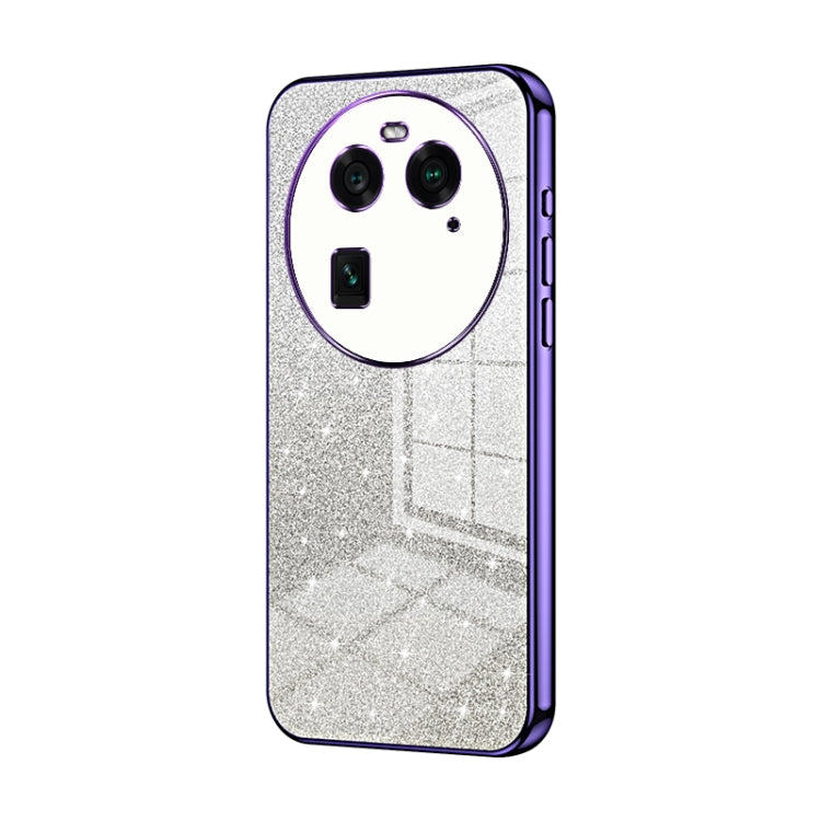 For OPPO Find X6 Gradient Glitter Powder Electroplated Phone Case(Purple) - OPPO Cases by PMC TechLife | Online Shopping South Africa | PMC TechLife | Buy Now Pay Later Mobicred