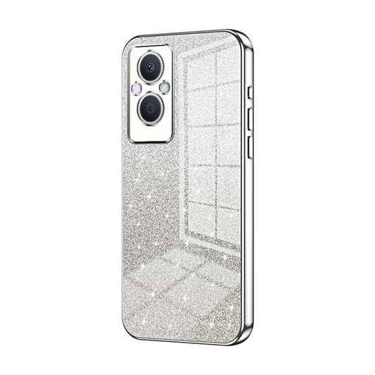 For OPPO Reno7 Z 5G / F21 Pro 5G Gradient Glitter Powder Electroplated Phone Case(Silver) - OPPO Cases by PMC Jewellery | Online Shopping South Africa | PMC Jewellery | Buy Now Pay Later Mobicred