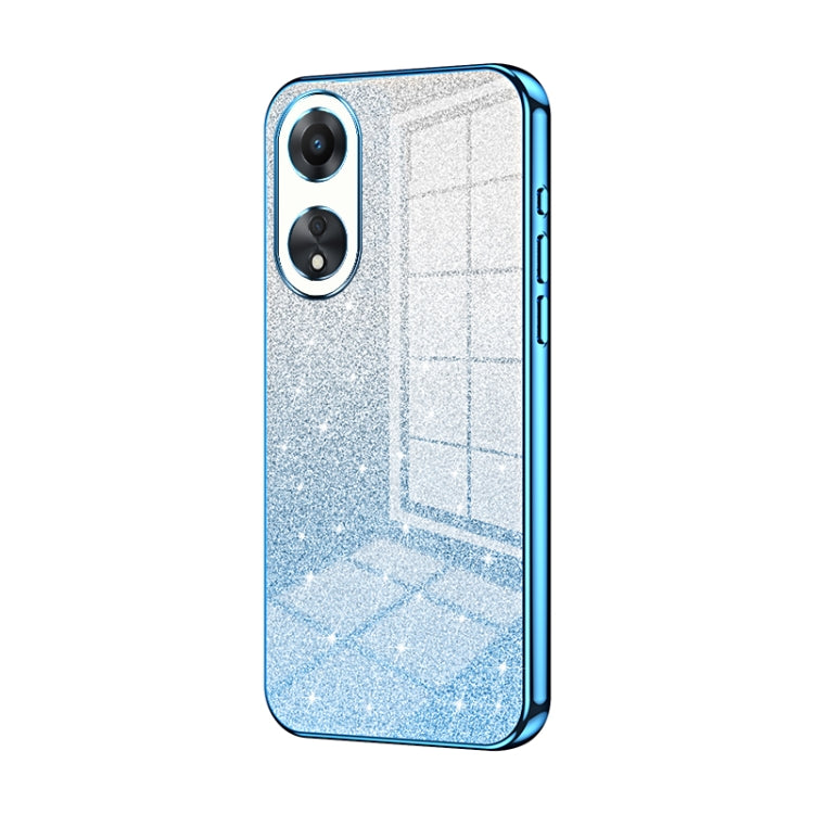For OPPO A58 5G / A58x 5G Gradient Glitter Powder Electroplated Phone Case(Blue) - OPPO Cases by PMC Jewellery | Online Shopping South Africa | PMC Jewellery | Buy Now Pay Later Mobicred