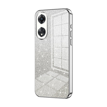 For OPPO A58 5G / A58x 5G Gradient Glitter Powder Electroplated Phone Case(Silver) - OPPO Cases by PMC Jewellery | Online Shopping South Africa | PMC Jewellery | Buy Now Pay Later Mobicred
