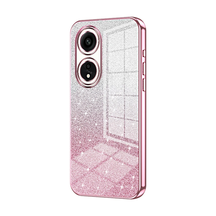 For OPPO A1 Pro Gradient Glitter Powder Electroplated Phone Case(Pink) - OPPO Cases by PMC Jewellery | Online Shopping South Africa | PMC Jewellery | Buy Now Pay Later Mobicred
