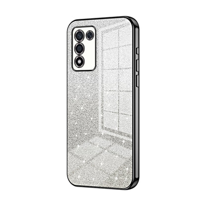 For OPPO K9s / K10 Energy Gradient Glitter Powder Electroplated Phone Case(Black) - OPPO Cases by PMC Jewellery | Online Shopping South Africa | PMC Jewellery | Buy Now Pay Later Mobicred
