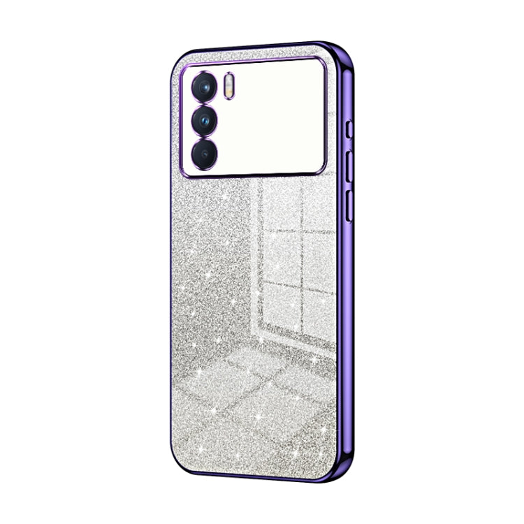 For OPPO K9 Pro Gradient Glitter Powder Electroplated Phone Case(Purple) - OPPO Cases by PMC TechLife | Online Shopping South Africa | PMC TechLife | Buy Now Pay Later Mobicred
