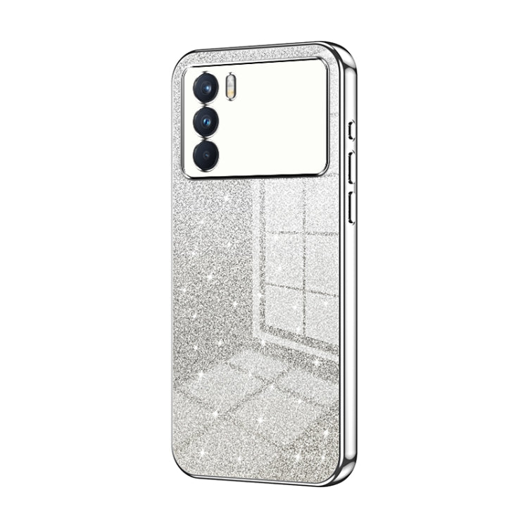 For OPPO K9 Pro Gradient Glitter Powder Electroplated Phone Case(Silver) - OPPO Cases by PMC TechLife | Online Shopping South Africa | PMC TechLife | Buy Now Pay Later Mobicred