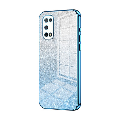 For OPPO K7x / Realme V5 5G Gradient Glitter Powder Electroplated Phone Case(Blue) - OPPO Cases by PMC Jewellery | Online Shopping South Africa | PMC Jewellery | Buy Now Pay Later Mobicred