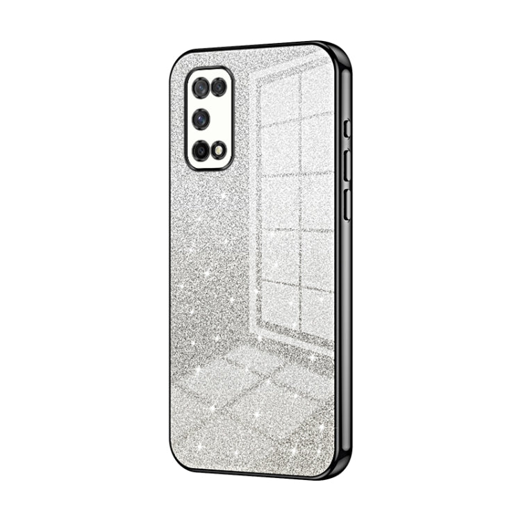 For OPPO K7x / Realme V5 5G Gradient Glitter Powder Electroplated Phone Case(Black) - OPPO Cases by PMC Jewellery | Online Shopping South Africa | PMC Jewellery | Buy Now Pay Later Mobicred