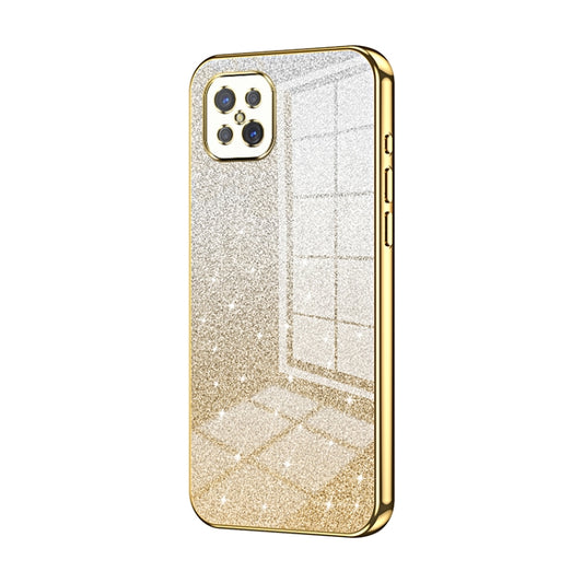For OPPO A92s / Reno4 Z 5G Gradient Glitter Powder Electroplated Phone Case(Gold) - OPPO Cases by PMC Jewellery | Online Shopping South Africa | PMC Jewellery | Buy Now Pay Later Mobicred