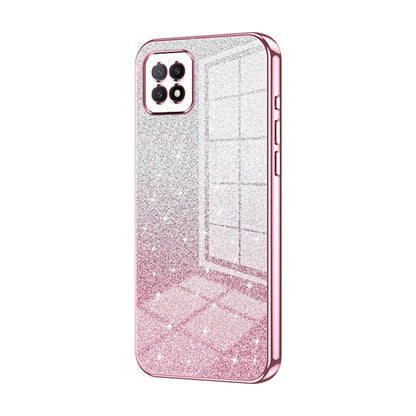 For OPPO A72 5G / A73 5G Gradient Glitter Powder Electroplated Phone Case(Pink) - OPPO Cases by PMC Jewellery | Online Shopping South Africa | PMC Jewellery | Buy Now Pay Later Mobicred