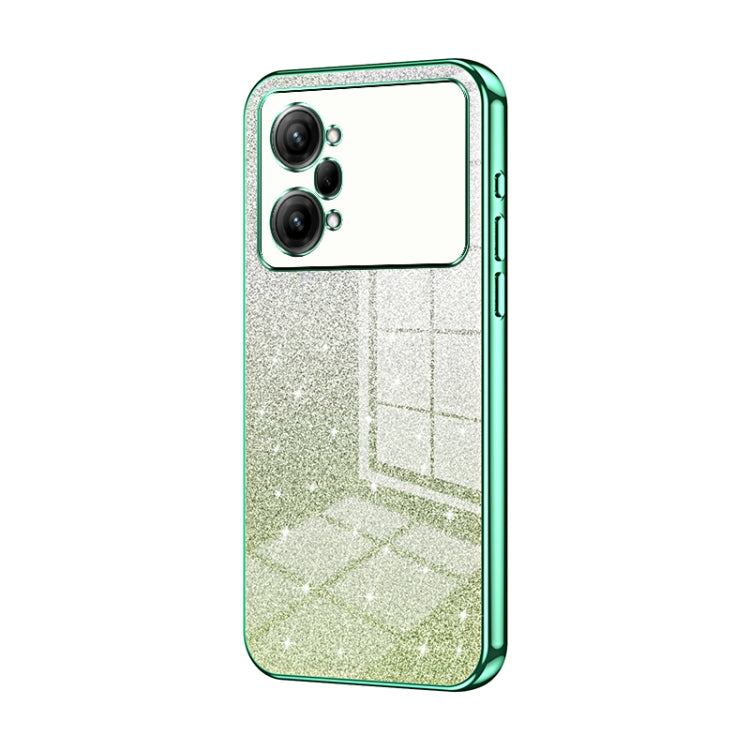 For OPPO K10 Pro Gradient Glitter Powder Electroplated Phone Case(Green) - OPPO Cases by PMC Jewellery | Online Shopping South Africa | PMC Jewellery | Buy Now Pay Later Mobicred