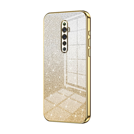 For OPPO Reno2 Z / Reno2 F Gradient Glitter Powder Electroplated Phone Case(Gold) - OPPO Cases by PMC Jewellery | Online Shopping South Africa | PMC Jewellery | Buy Now Pay Later Mobicred
