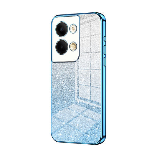 For OPPO Reno9 / Reno9 Pro Gradient Glitter Powder Electroplated Phone Case(Blue) - OPPO Cases by PMC Jewellery | Online Shopping South Africa | PMC Jewellery | Buy Now Pay Later Mobicred