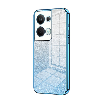 For OPPO Reno9 Pro+ Gradient Glitter Powder Electroplated Phone Case(Blue) - OPPO Cases by PMC Jewellery | Online Shopping South Africa | PMC Jewellery | Buy Now Pay Later Mobicred
