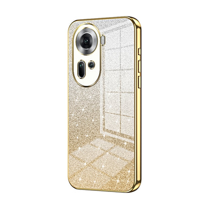 For OPPO Reno11 Global Gradient Glitter Powder Electroplated Phone Case(Gold) - Reno11 Cases by PMC Jewellery | Online Shopping South Africa | PMC Jewellery | Buy Now Pay Later Mobicred