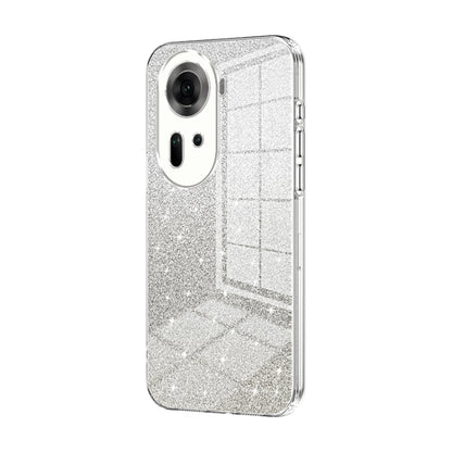 For OPPO Reno11 Global Gradient Glitter Powder Electroplated Phone Case(Transparent) - Reno11 Cases by PMC Jewellery | Online Shopping South Africa | PMC Jewellery | Buy Now Pay Later Mobicred