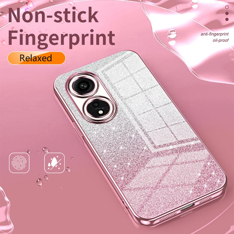 For OPPO Reno6 Pro Indian  Gradient Glitter Powder Electroplated Phone Case(Silver) - OPPO Cases by PMC Jewellery | Online Shopping South Africa | PMC Jewellery