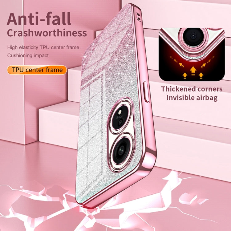 For OPPO Reno7 Pro Gradient Glitter Powder Electroplated Phone Case(Purple) - OPPO Cases by PMC TechLife | Online Shopping South Africa | PMC TechLife | Buy Now Pay Later Mobicred